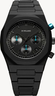 D1 Milano Polychrono Charcoal Black (40.5mm) Matte Black Dial / Black Polycarbonate Strap PHBJ07