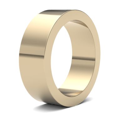 James Moore Wedding Rings | 9ct Yellow Gold | 7mm | Heavy | Flat | AG_7LHF-9Y