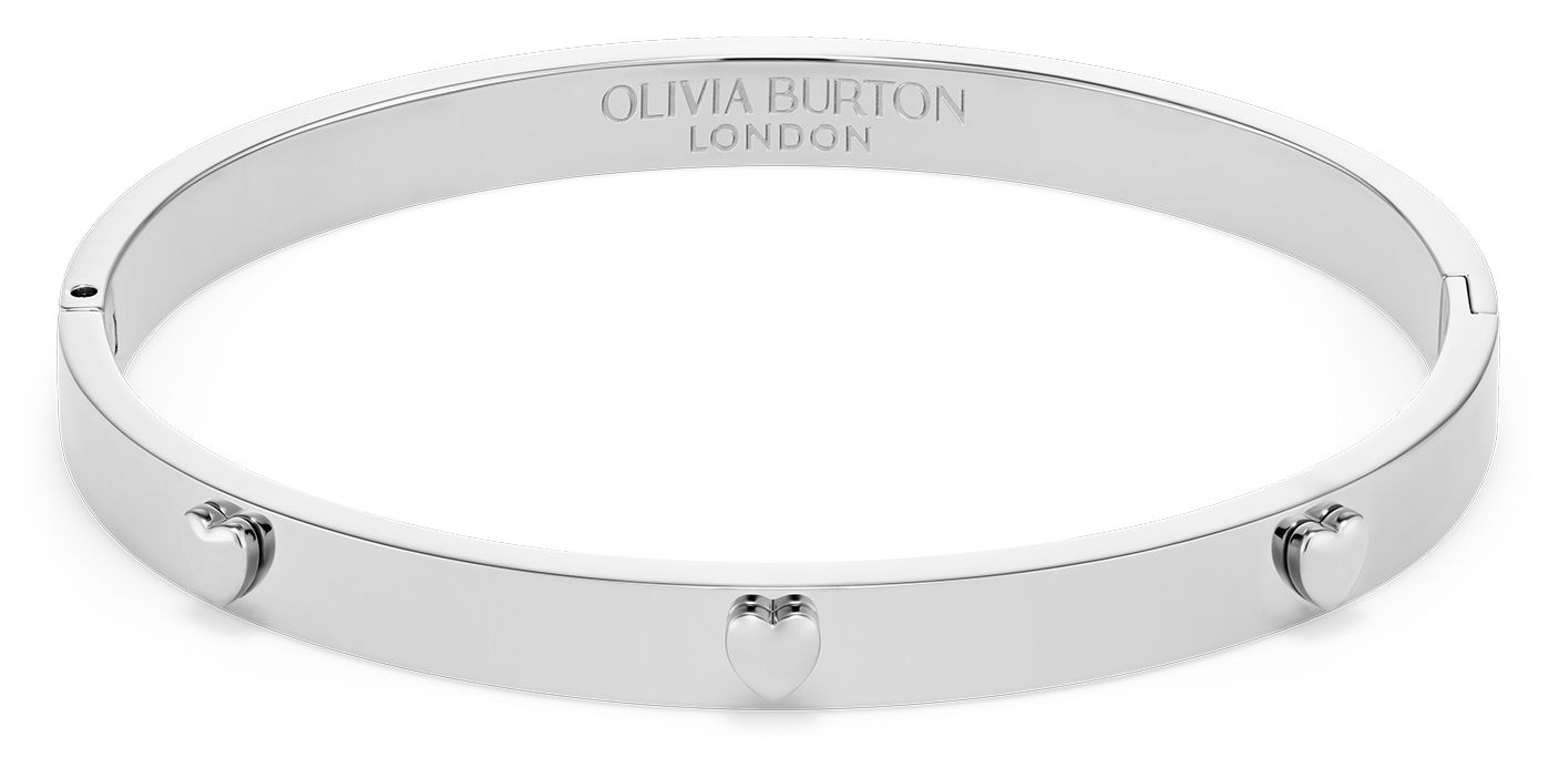Olivia Burton 24100465 Classic Mini Heart Silver Tone Bangle Jewellery