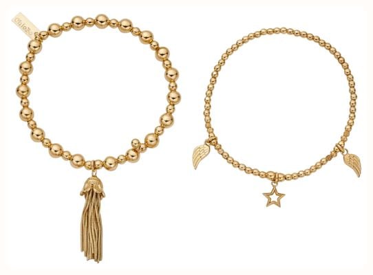 ChloBo Guidance Stack Of 2 Bracelets Gold Plated GBSTA3G