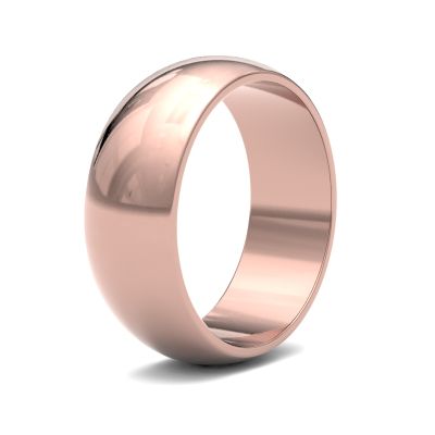 James Moore Wedding Rings | 9ct Rose Gold | 7mm | Light | D-Shape | AG_7LLD-9R