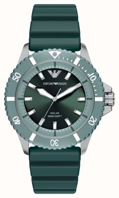Emporio Armani World Explorer Solar-Powered (42mm) Green Dial / Green Silicone Strap AR11786