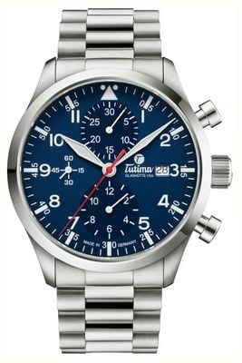 Tutima Glashütte Flieger Legacy T5 Automatic Chronograph (41mm) Blue Dial / Titanium Bracelet 6405-04