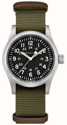 Hamilton Khaki Field Mechanical *Sonic the Hedgehog - 2020* (38mm) Black Dial / Green NATO Strap Watch H69439931