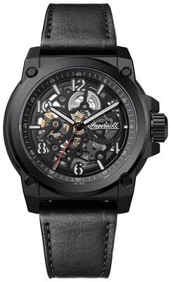 Ingersoll THE ANVIL Skeleton Automatic (46.5mm) Black Dial / Black Leather Strap I16602