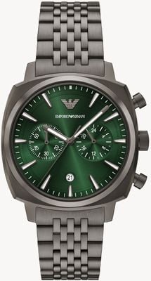 Emporio Armani Quartz Chronograph (40mm) Green Dial / Gunmetal PVD Stainless Steel Bracelet AR11689
