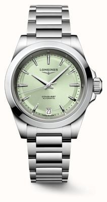 LONGINES Women's Conquest Automatic (34mm) Green Dial / Stainless Steel Bracelet L34304026
