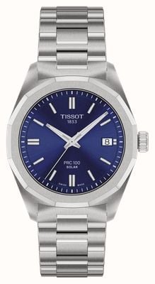 Tissot PRC 100 Solar (34mm) Blue Dial / Stainless Steel Bracelet T1518221104100
