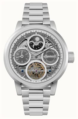 Ingersoll THE ARC Automatic (44mm) Silver Skeleton Dial / Stainless Steel Bracelet I16002