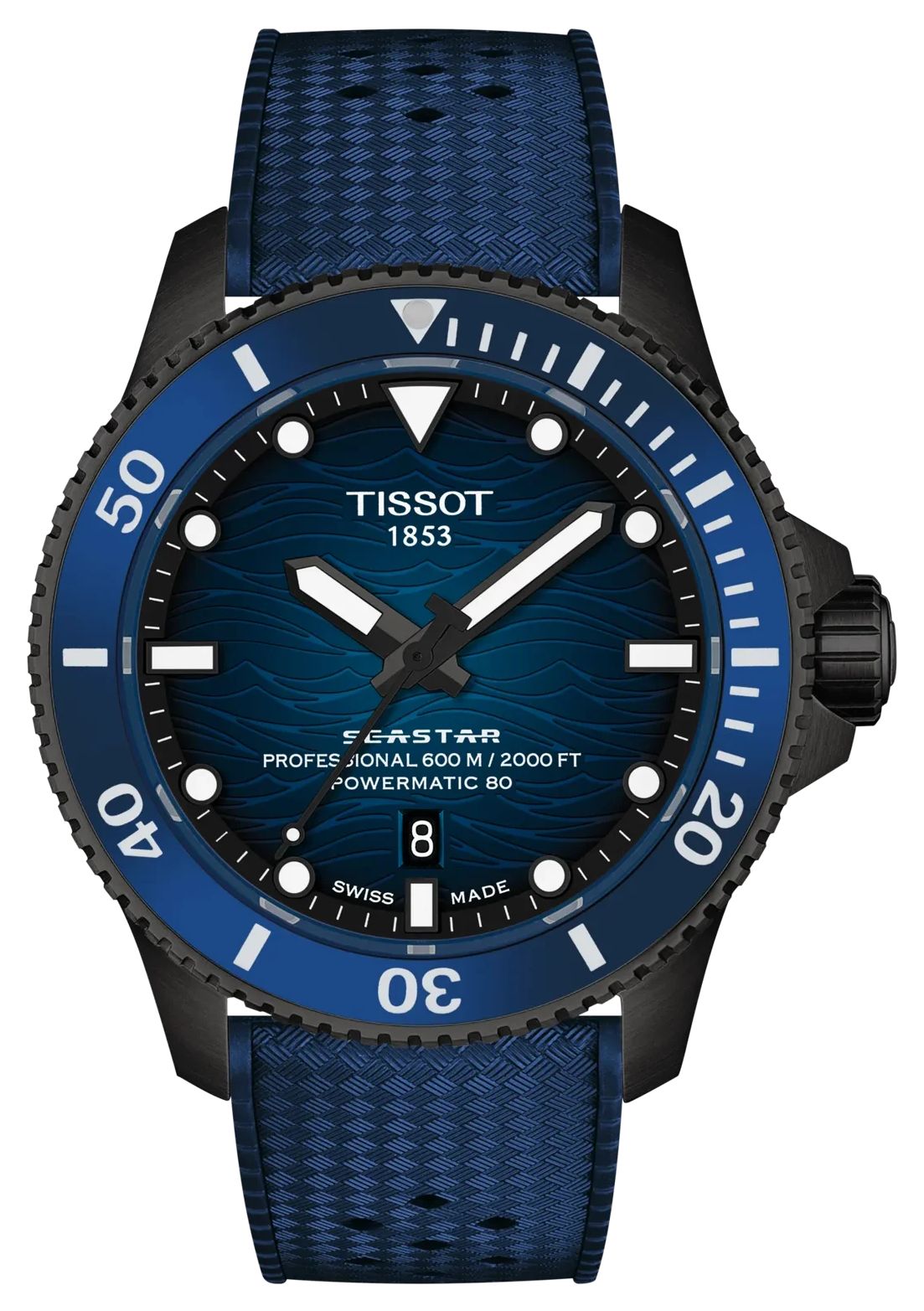 Tissot T1209073704100 Seastar 2000 Powermatic 80 (44mm) Blue Watch