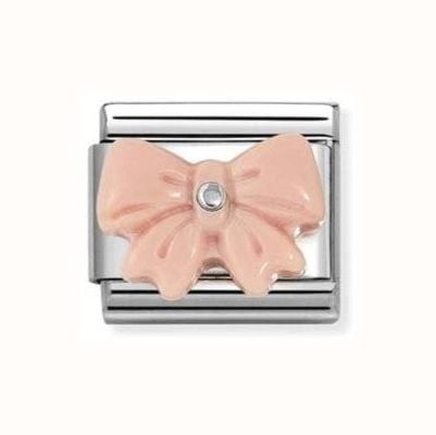 Nomination CLASSIC Stainless Steel Sterling Silver Pink Resin Bow Charm 330509/21