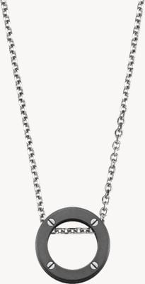 Herbelin Newport Duo Necklace - Sandblasted Titanium - 7mm (One Size) CND20TD
