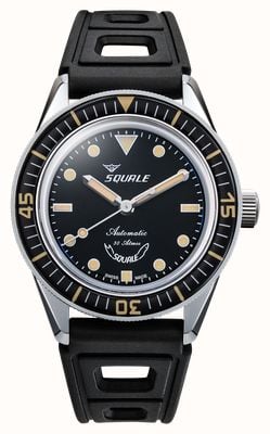 Squale SUB-37 Legend Automatic (37mm) Black Dial / Black Vulcanised Rubber Strap SUB-37BKBK.RBK