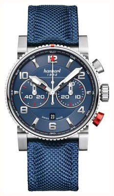 Hanhart PRIMUS Racer Automatic Chronograph (44mm) Blue Dial / Blue Textile Strap - M 741.270-3320