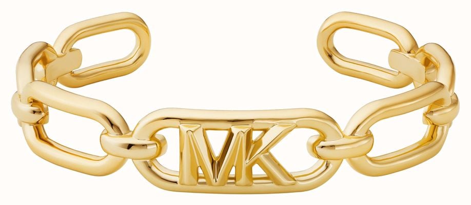 Michael Kors MK STATEMENT LINK Gold-Tone Chain Logo Cuff Bracelet MKJ828800710