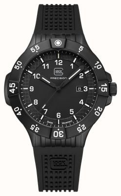 GLOCK Precision Date Quartz (43mm) Black Textured Dial / Black Silicone RTF Strap GW-15-3-22