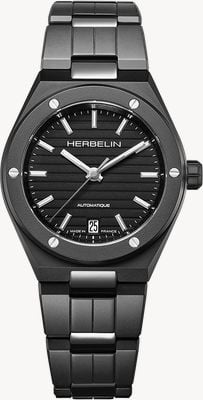 Herbelin Cap Camarat Automatic (37mm) Matte Black Dial / Matte Black Ceramic Bracelet 1545BCRN14M