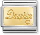 Nomination Classic Daughter 18ct Gold & Steel Charm 030121/25