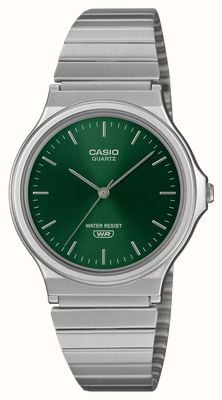 Casio MQ-24 Series Classic (34.9mm) Green Sunray Dial / Stainless Steel Band MQ-24DA-3AEF