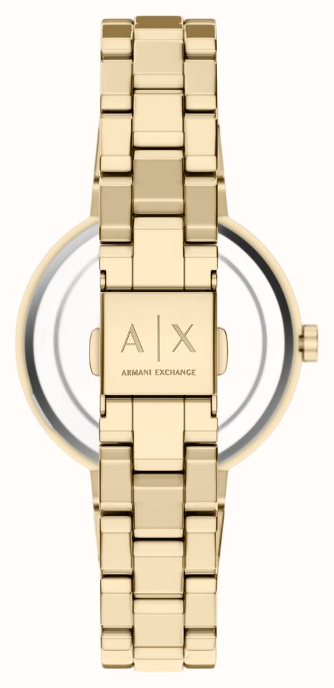 Armani Exchange Quartz Watch & Bracelet Gift Set (36mm) Silver Sunray Dial / Gold PVD Stainless Steel Bracelet AX7185SET - alternate view 3