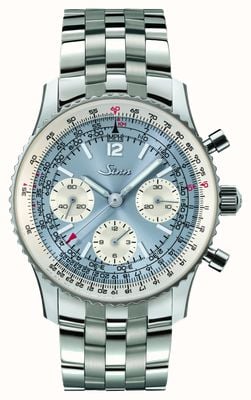 Sinn 903 St HB The Navigation Chronograph Limited Edition (41mm) Light Blue Sunburst Dial / Two Strap Set 903.095