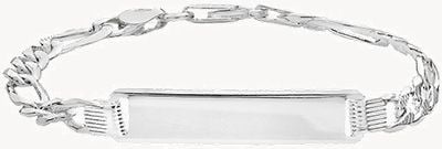 Silver Figaro Pave ID Bracelet G2106/07