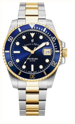 Jacques Du Manoir Pro Scuba (43mm) Blue Dial / Two-Tone Stainless Steel Bracelet JWG02806