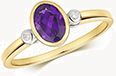 Treasure House 9ct Y/g Dia 0.02ct Amethyst 81ct Ring RD904A