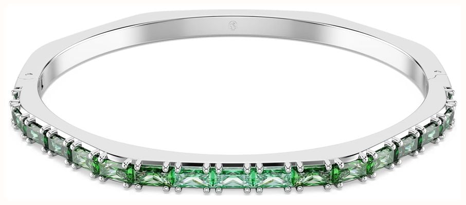 Swarovski Matrix Bangle - Baguette Cut, Octagon Shape, Green, Rhodium Plated 5705785