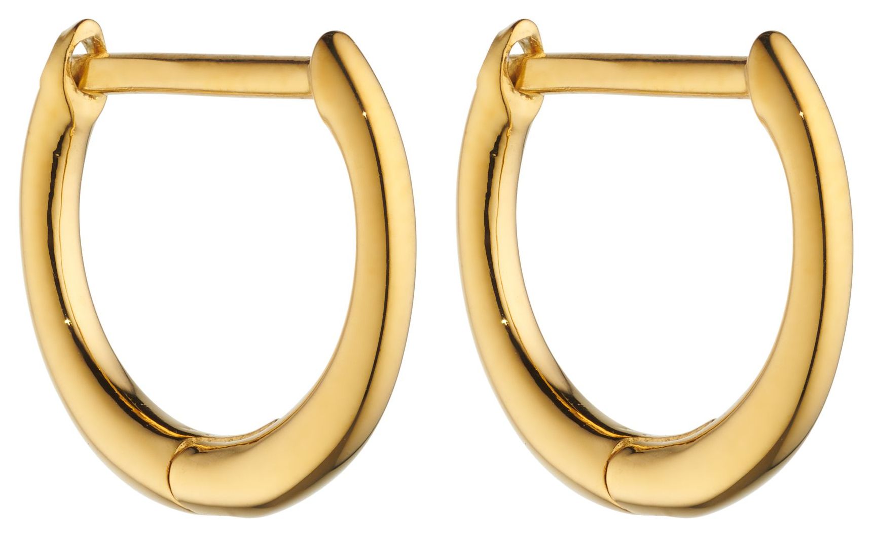 Elements Silver E6048 Gold Plated Click Huggie Hoops Jewellery