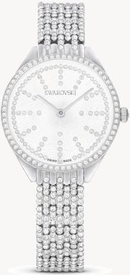 Swarovski Women's Attract (30mm) Silver Dial / Crystal-Set Stainless Steel Bracelet 5644062