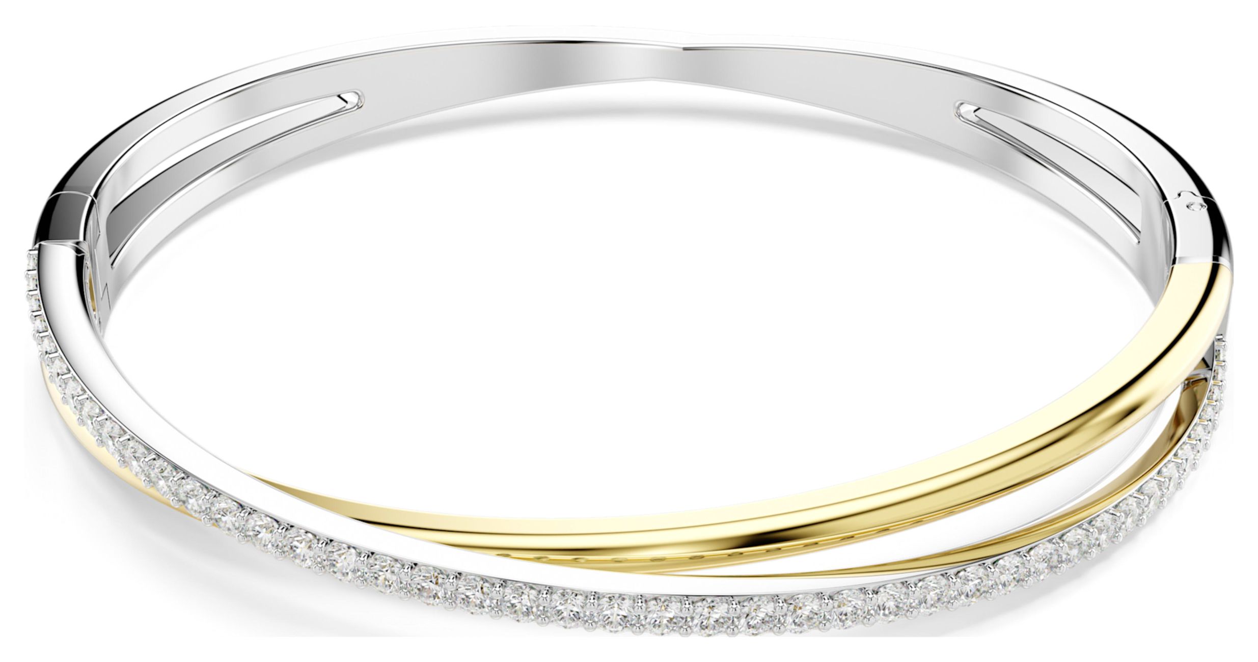 Swarovski 5689720 Hyperbola Bangle White Crystals Rhodium Jewellery