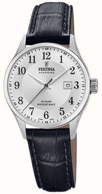 Festina Swiss Made Classic (29mm) Silver Dial / Black Leather Strap F20009/5