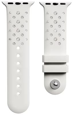 Swarovski Watch strap, Silicone with stitching, Gray, Stainless steel 5755223
