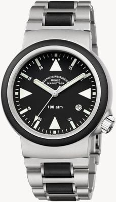 Mühle Glashütte S.A.R. Rescue-Timer (42mm) Black Dial / Stainless Steel Bracelet M1-41-03-MB