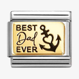 Nomination CLASSIC Stainless Steel & 18ct Yellow Gold Best Dad Ever Charm 030166/65
