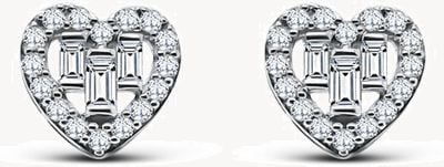Perfection Diamond 9ct White Gold Diamond .50ct Heart Cluster Earrings EHB5118A-G44116W