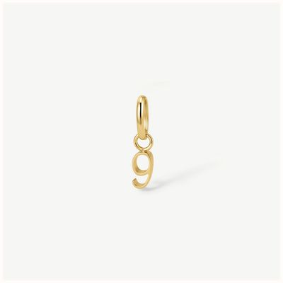 D.LOUISE Gold Tone Mini Number Charm - 9 CH-19-09