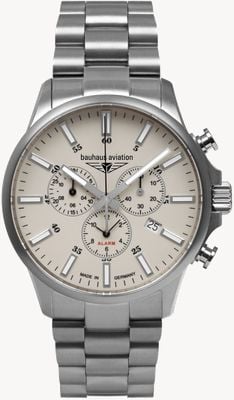 Bauhaus Aviation Titanium Quartz Chronograph (42mm) Beige Luminous Dial / Titanium Bracelet 2880M5