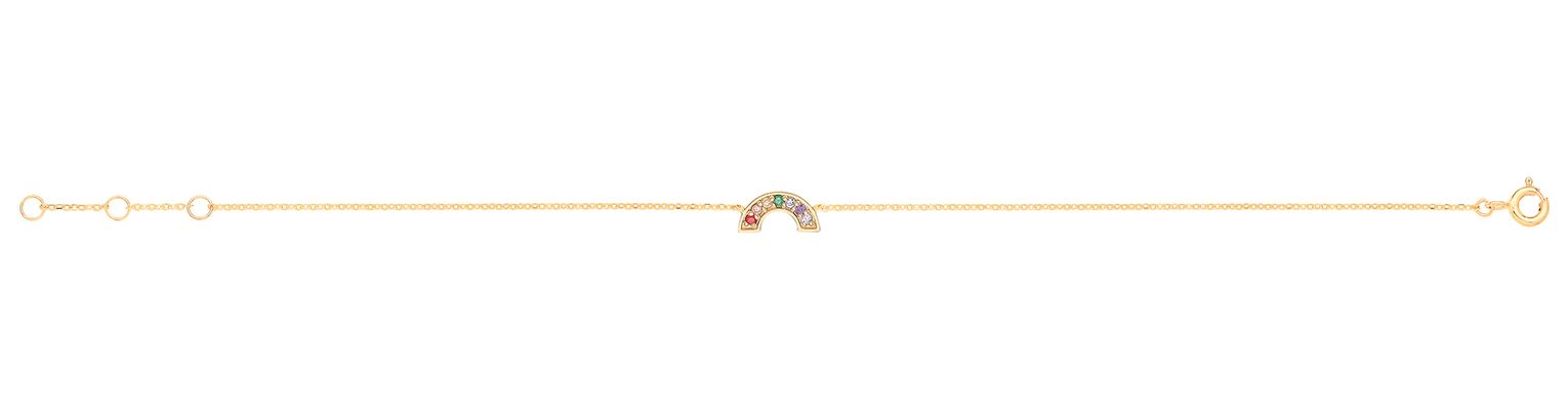 Treasure House BR658 Ladies 9ct Yellow Gold Rainbow Bracelet Jewellery