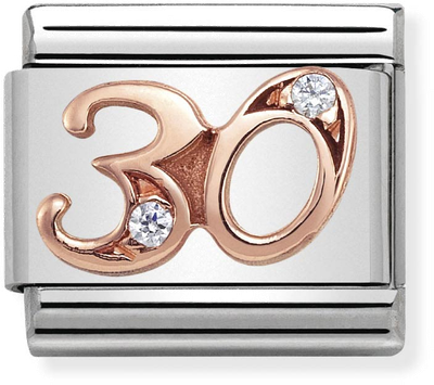 Nomination Classic 30 9ct Rose Gold & Steel Charm 430315/30