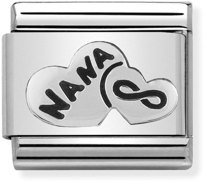 Nomination Classic Nana Heart Oxidised Sterling Silver & Steel Charm 330101/19