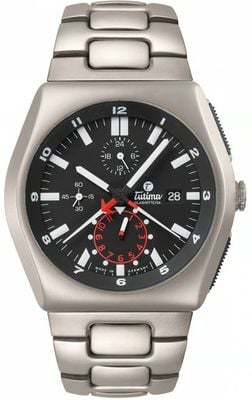 Tutima Glashütte M2 Automatic Chronograph (46mm) Velvet-Black Dial / Titanium Bracelet Watch 6450-03