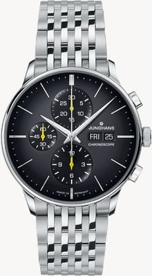 Junghans Meister Chronoscope English Date (40.7mm) Dark Grey Dial / Stainless Steel Bracelet 27/4429.47