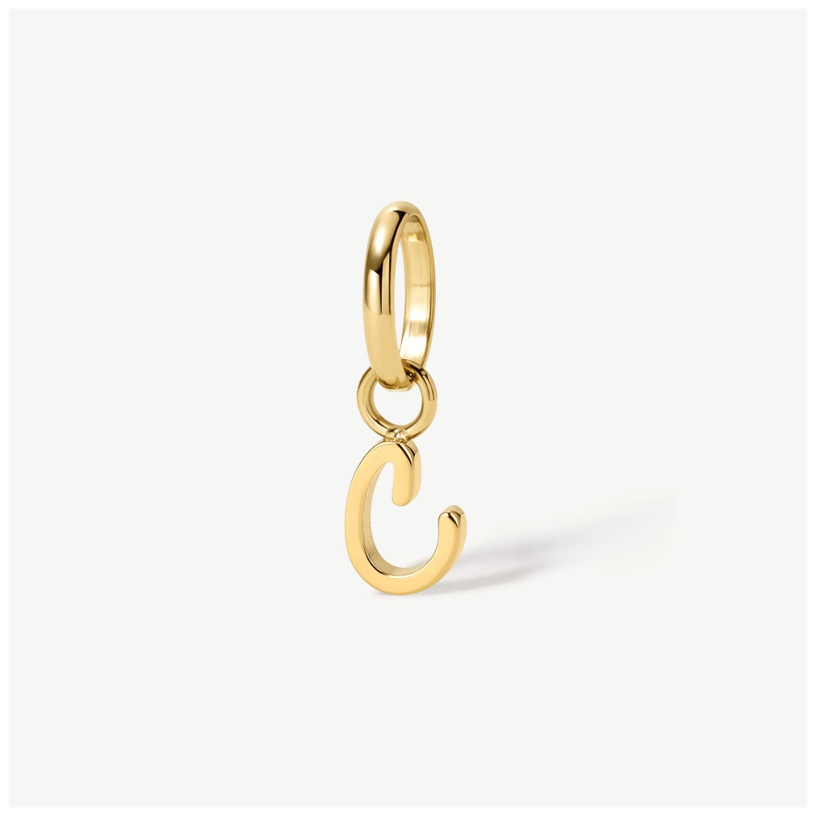 D.LOUISE CH-39-03 Gold Tone Mini Italic Initial Charm - C Jewellery