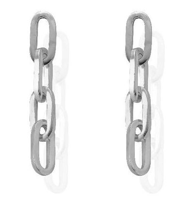 ChloBo CC-S-ER-5-S1 Mini Four Link Sterling Silver Earrings Jewellery