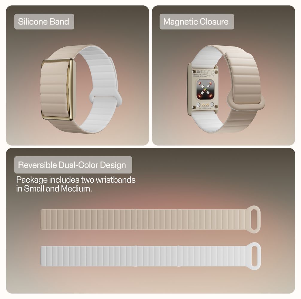 Polar Loop Beige/White Magnetic Silicone Band (S-M) - STRAP ONLY 910121270 - alternate view 2