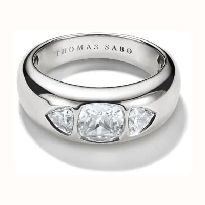 Thomas Sabo Silver Ring With White Zirconia Stones Bold Elegance TR2525-051-14-56