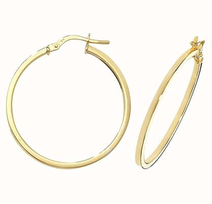 James Moore TH 9k Yellow Gold Hoop Earrings 25 mm ER1007-25