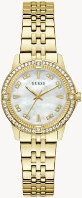 Guess COLETTE Three-Hand Quartz (32mm) Mother-of-Pearl Dial / Gold PVD Stainless Steel Bracelet GW1027L2